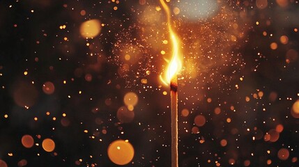 Burning Match, Sparks, and Glowing Embers