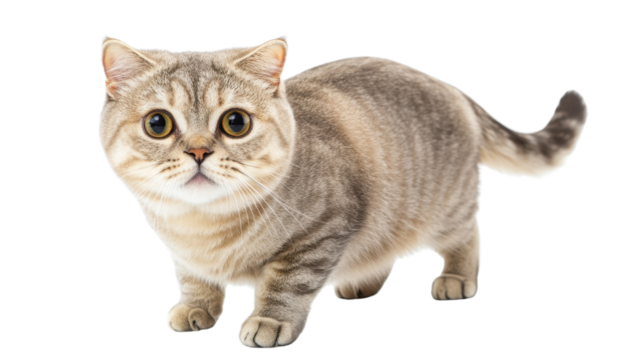 Adorable Scottish Fold and British Shorthair Cats Sitting Together in a Cute, Isolated Portrait