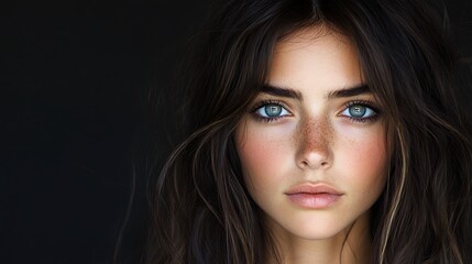 Naklejka premium Woman with natural beauty, studio portrait