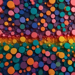 Colorful Abstract Background with Glowing Circles and Bokeh Lights