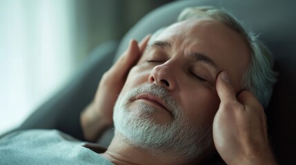 Hypertension patient receiving a relaxation massage in a spa. Featuring stress relief and wellness
