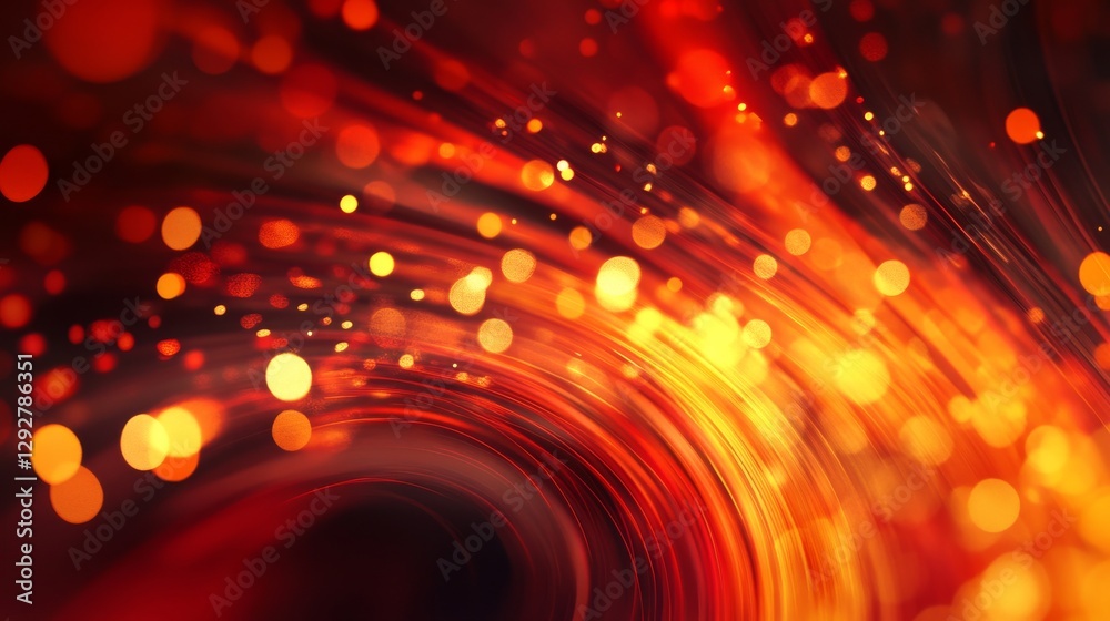 Aufkleber abstract swirling light pattern with bright bokeh in warm tones, dynamic energy flow concept