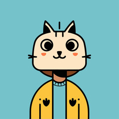 NFT cat logo vector design