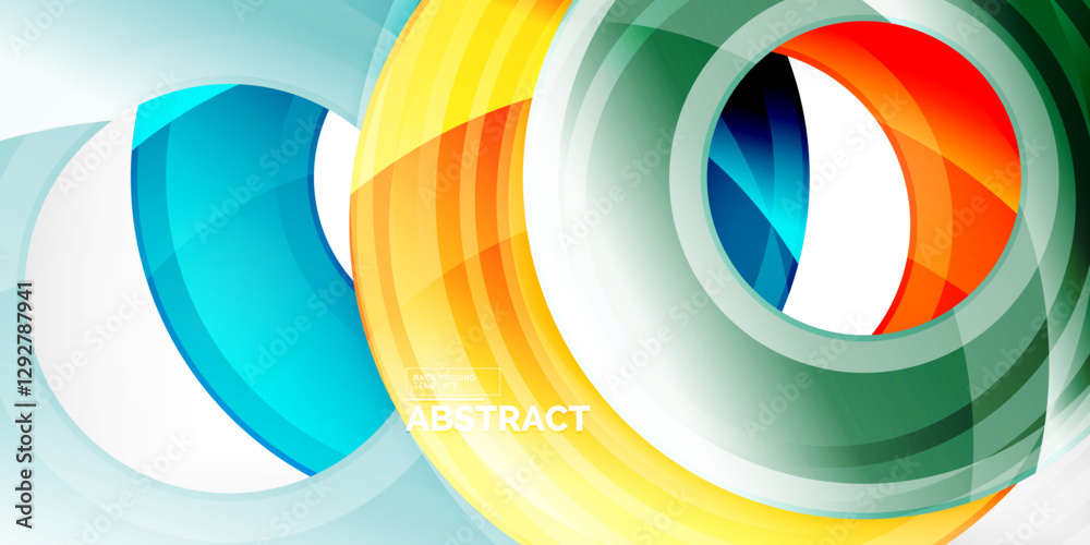 Aufkleber bright colorful circles with light effects. abstract background
