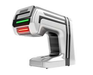 modern barcode scanner with LED lights, designed for efficient scanning and inventory management. This device enhances productivity in retail and logistics environments