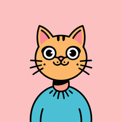 NFT cat logo vector design