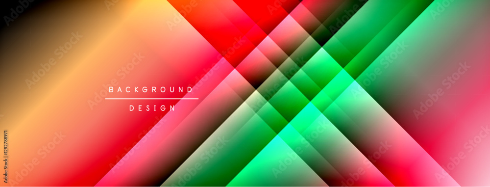 Aufkleber Dynamic shadow lines with gradient colors geometric background