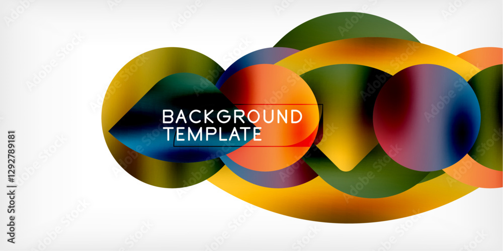 Poster Bright circles with shadows abstract background