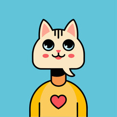 NFT cat logo vector design