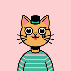 NFT cat logo vector design