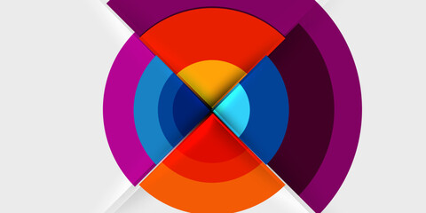 Obraz premium Circle and semi circle geometric background. Vector Illustration For Wallpaper, Banner, Background, Card, Book Illustration, landing page