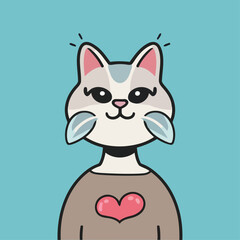 NFT cat logo vector design