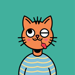 NFT cat logo vector design