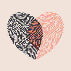 fingerprint heart vector