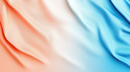 Obraz premium Elegant Draped Fabric with Soft Gradient from Coral to Sky Blue for Stylish Background Designs and Textures