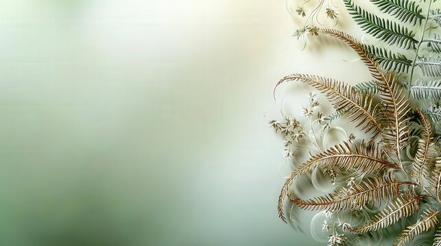 Elegant dok phak kud fern pattern display nature scene botanical art soft background artistic viewpoint home decor