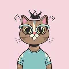Obraz premium NFT cat logo vector design