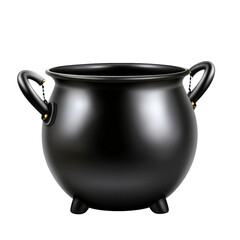 Classic black pot perfect for cooking soups and stews, representing essential cookware for any home kitchen setting isolated on transparent background..