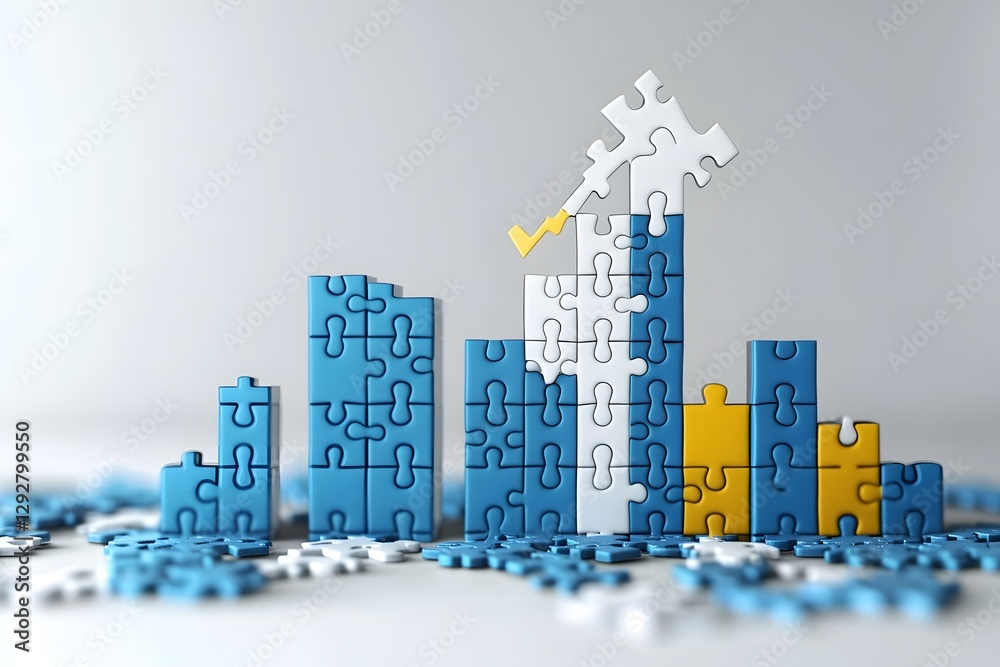 Poster Puzzle chart showing growth amidst fragmented data