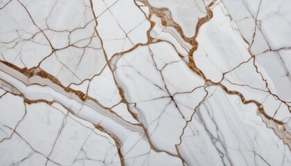 Fototapeta premium Elegant White Marble Texture with Brown Veins Cracked Surface Background Design