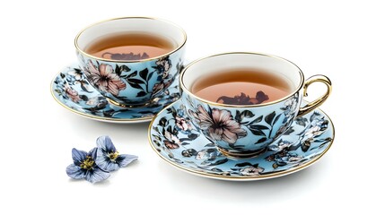 Porcelain tea cup with hot earl grey tea