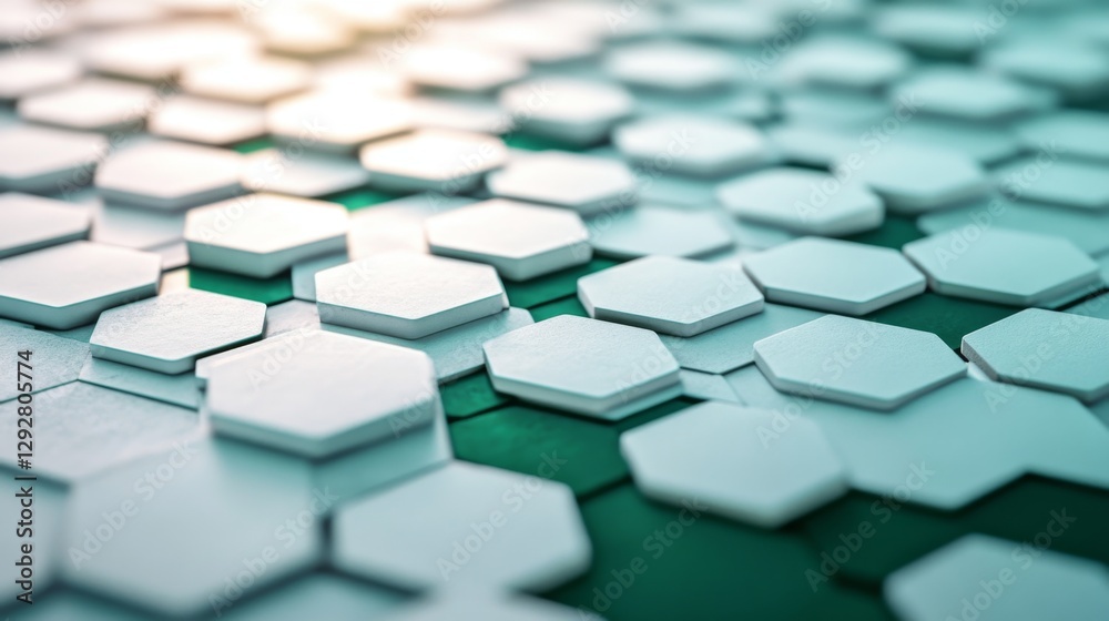 Poster hexagon bokeh soft focus event abstract space digital art gradient background close-up view artistic