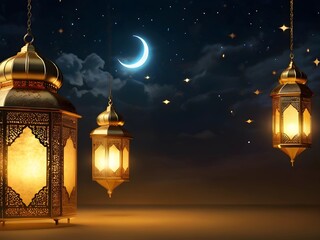Fototapeta premium Elegant ramadan kareem islamic greeting Card background spiritual and festive design