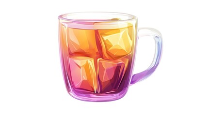 Transparent cup of tea isolated on white