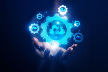 cloud technology concept Global network of metaverse systems exchange of information global business Megatrends on the Internet for Telecommunication	