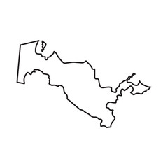 map of Uzbekistan line icon