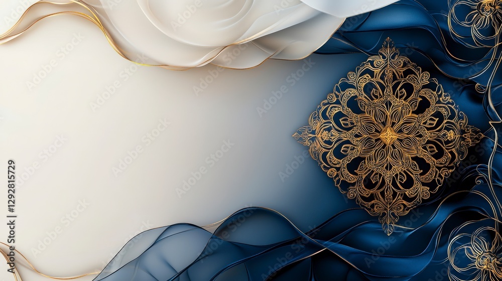 Aufkleber elegant prachaj jeen design featuring symmetrical golden pattern abstract background artistic view