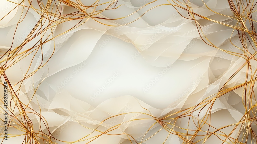 Aufkleber elegant thai takai geometric pattern with golden net abstract design digital art contemporary space 