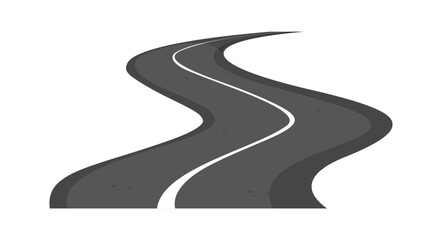 
Big set of asphalt road curves, turns, bankings, and perspectives. Bending road, highway or roadway vector illustration. Collection of winding road design elements with white markings