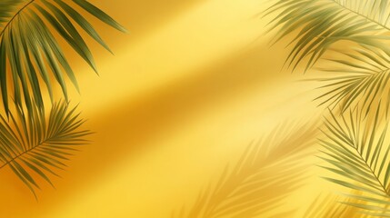 Minimal yellow wall background with copy space, product display presentation backdrop for design and digital concept of summertime