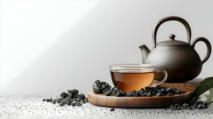 hot oolong tea on isolated on transparent png
