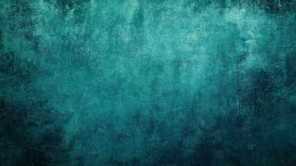Obraz premium Teal background, textured with a dark green, grunge-like effect, on a blank canvas