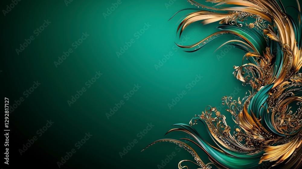 Poster dynamic kanok tail design abstract background digital art vibrant motif artistic viewpoint visual co