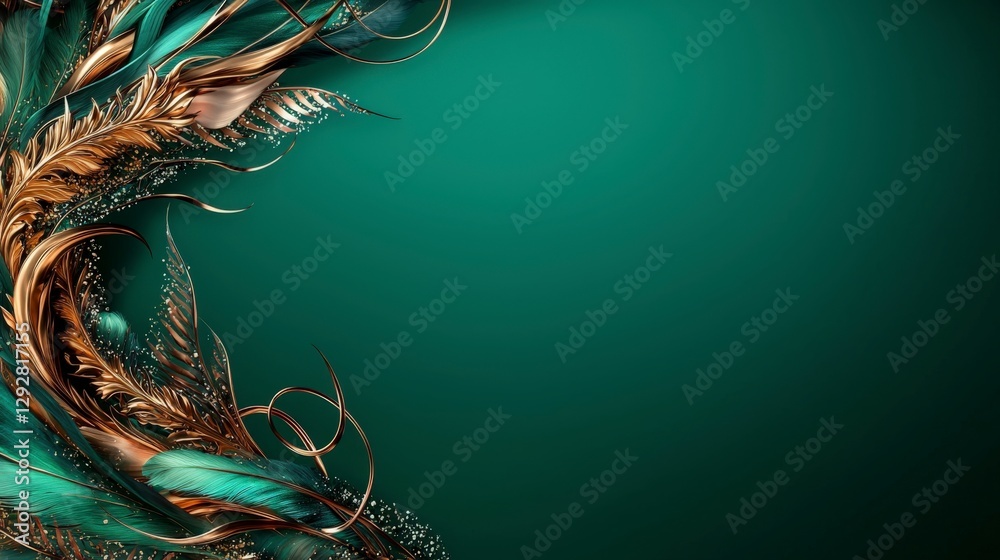 Poster dynamic kanok tail motif design digital art modern aesthetic abstract environment close-up perspecti