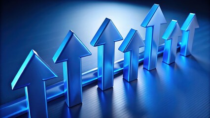 Ascending Arrows: A vibrant illustration of blue arrows pointing upwards, symbolizing growth, progress, and development in a business or financial context.