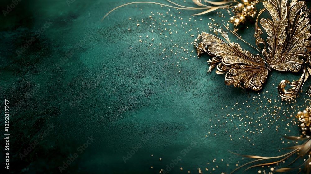 Poster Elegant kinnaree design with intricate golden elements artistic backdrop abstract style close-up view
