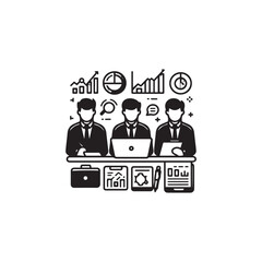  Analyst icon vector symbol design art illustration