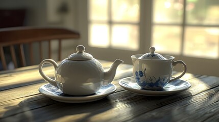 Fototapeta premium The tea set on a table