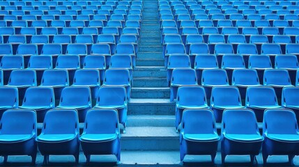 Fototapeta premium Empty seats in an outdoor arena create a striking visual.