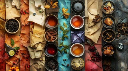 Tea Cups with Bags in Collage