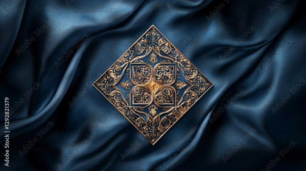 Aufkleber thai decorative pattern pratam yarm leam on luxurious fabric artistry elegant setting close-up view