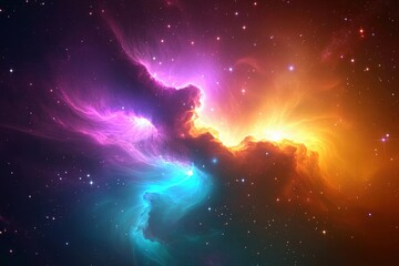 An ethereal backdrop featuring an explosion of color in the galaxy.