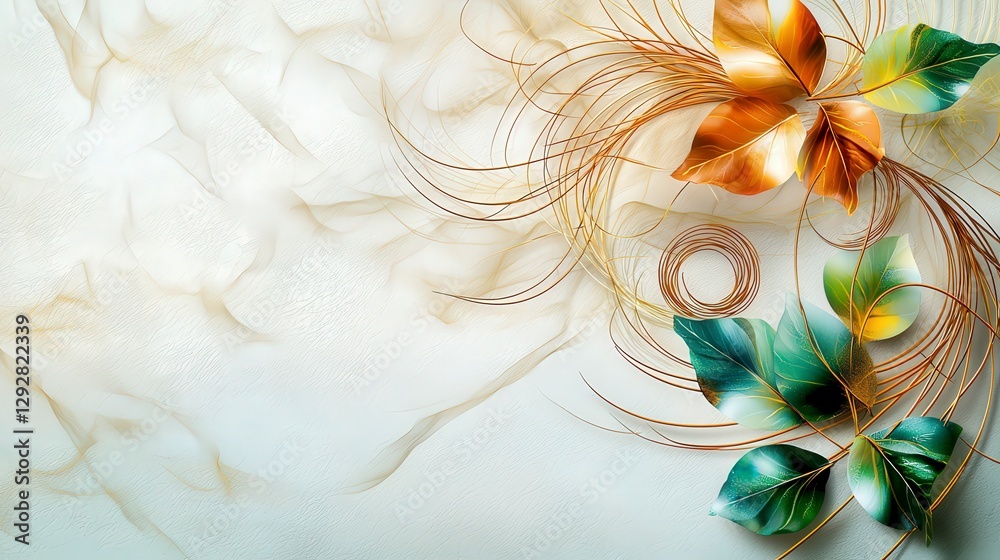 Aufkleber elegant thai kan khod bai thet design with coiling lines close-up digital artwork overview