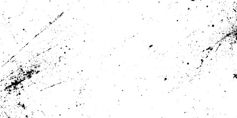 Grunge texture white and black scratches and stains, overlay texture composed of irregular graphic elements and various black grunge effects, The grunge surface is covered with scratches.