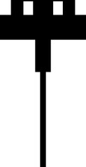 Obraz premium USB cable black line icon. Connectors and sockets for PC and mobile devices sign. Computer peripherals connector or smartphone recharge supply. Sign for web page, mobile app, banner. Editable stroke