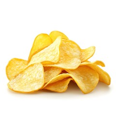 Crispy orange potato chips isolated on white background. Vector illustration.